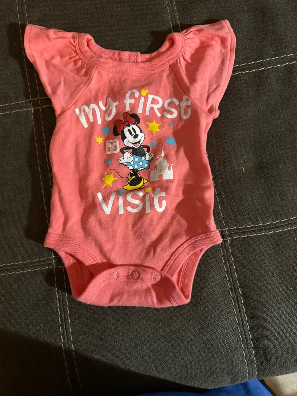Disney Minnie Mouse Coral & Hot Pink Baby One-Piece Bodysuits Set